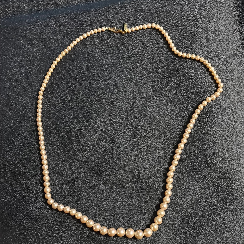 Cream Pearl Necklace Classic Strand Design